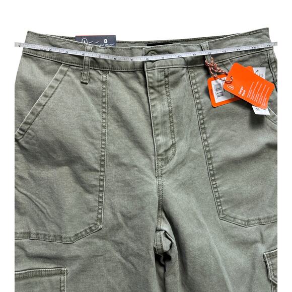 BASS OUTDOOR Women's High-Rise Canvas Cargo Pants NWT LICHEN GREEN SIZE 8 - Picture 9 of 11